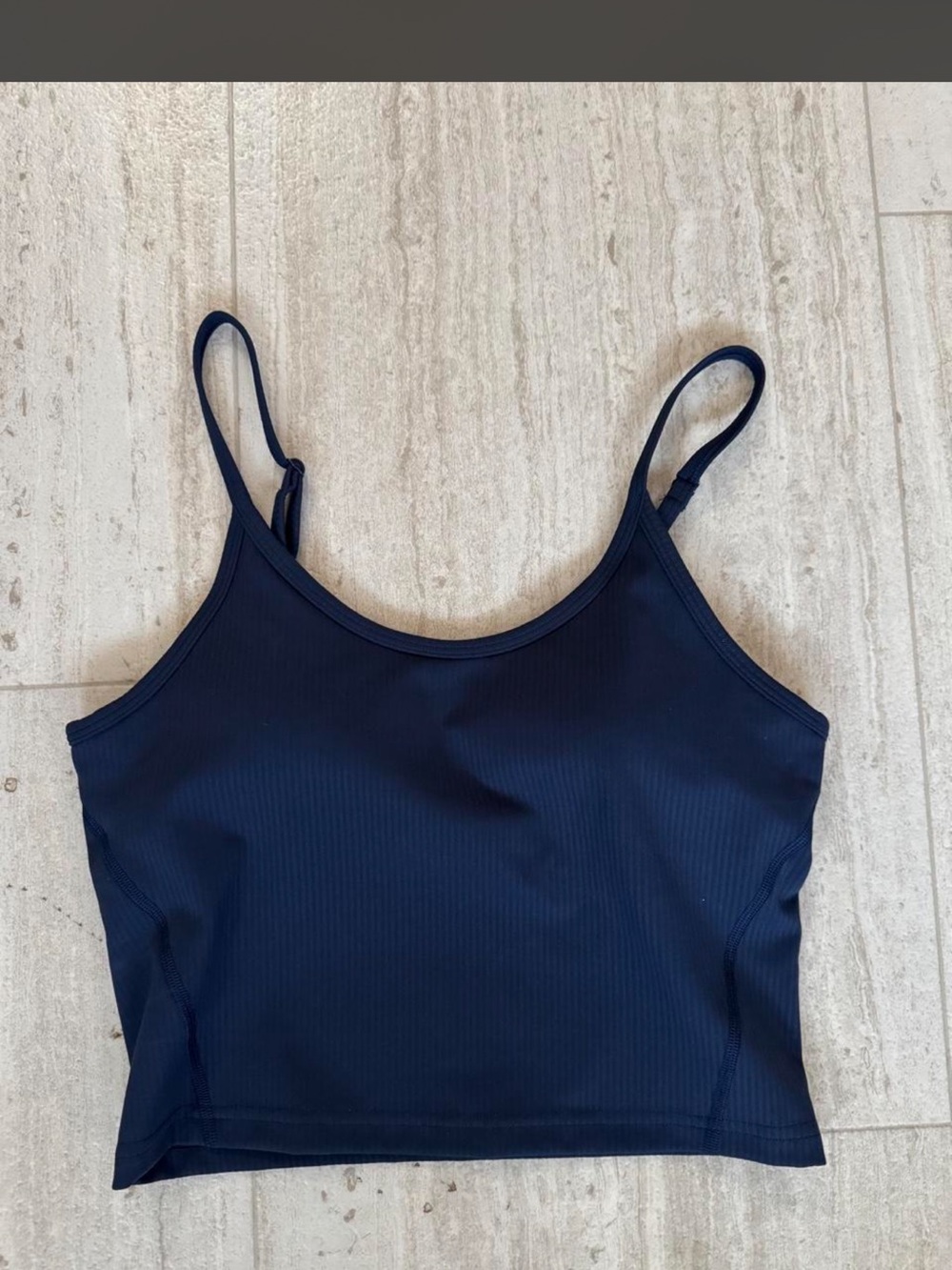 Lululemon wunder train u neck strappy under align ribbed cami tank 6 navy